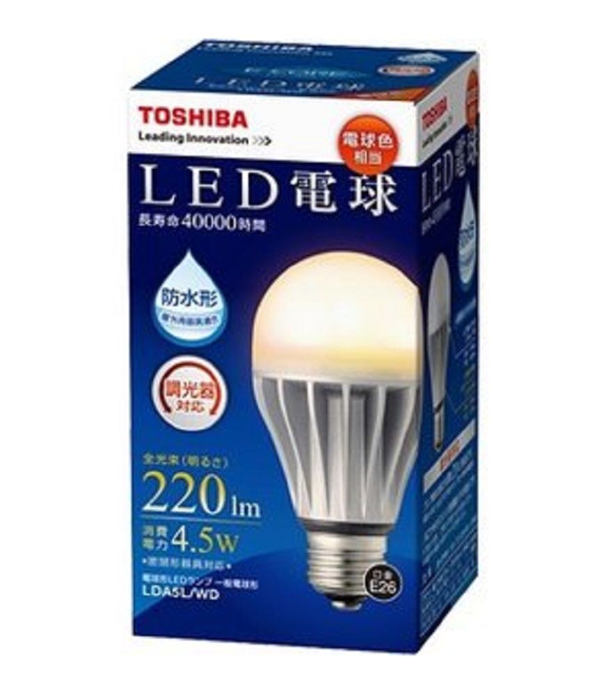 一般白熱電球 20W形相当 E26 防水形 調光器対応 電球色 LDA5L/WD