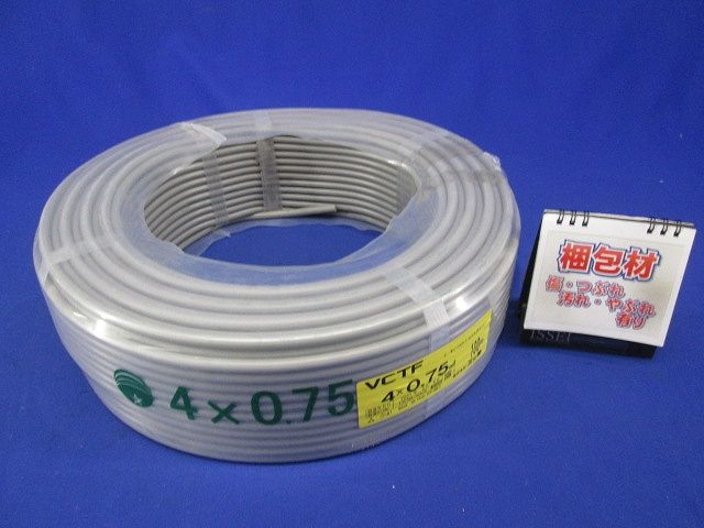 ビニルキャブタイヤコード VCTF4X0.75S00 太さ:0.75mm 100m VCTF4×0.75