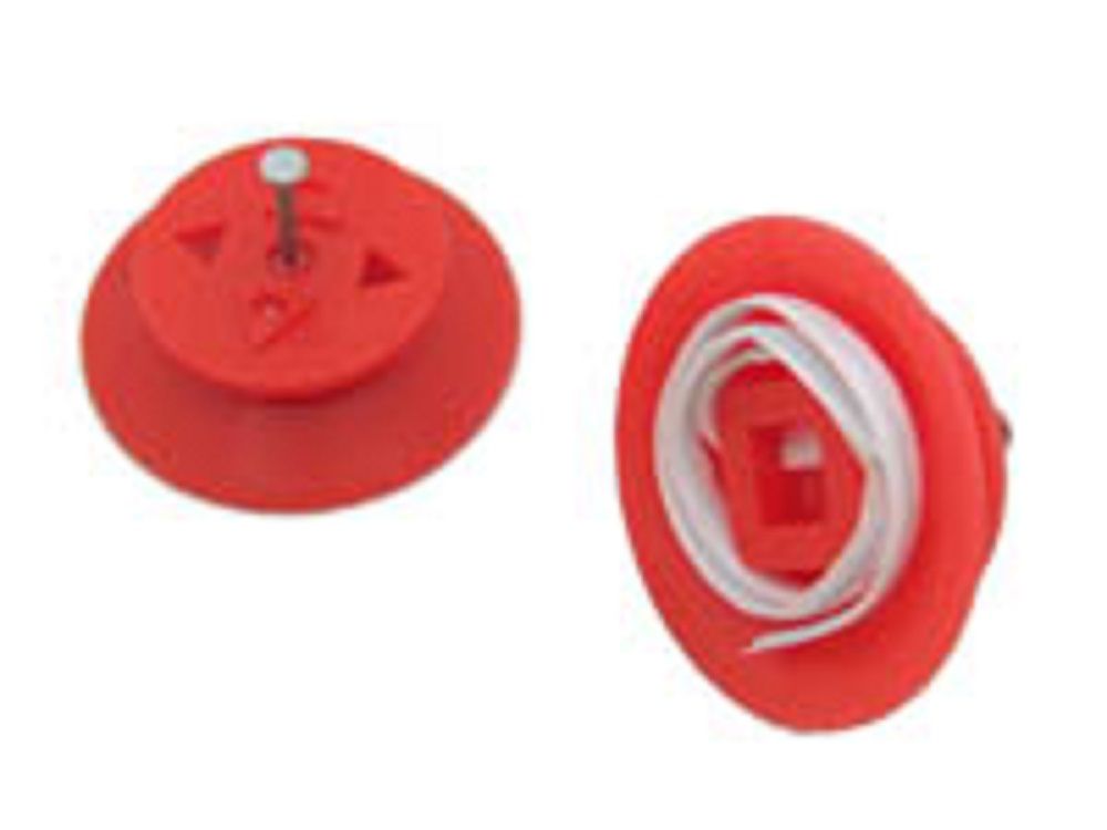 二重天井ころがし配線支持具 ケーブルステッカーZN(バインド線なしタイプ) 赤 50個入 SJCS-ZNR-50