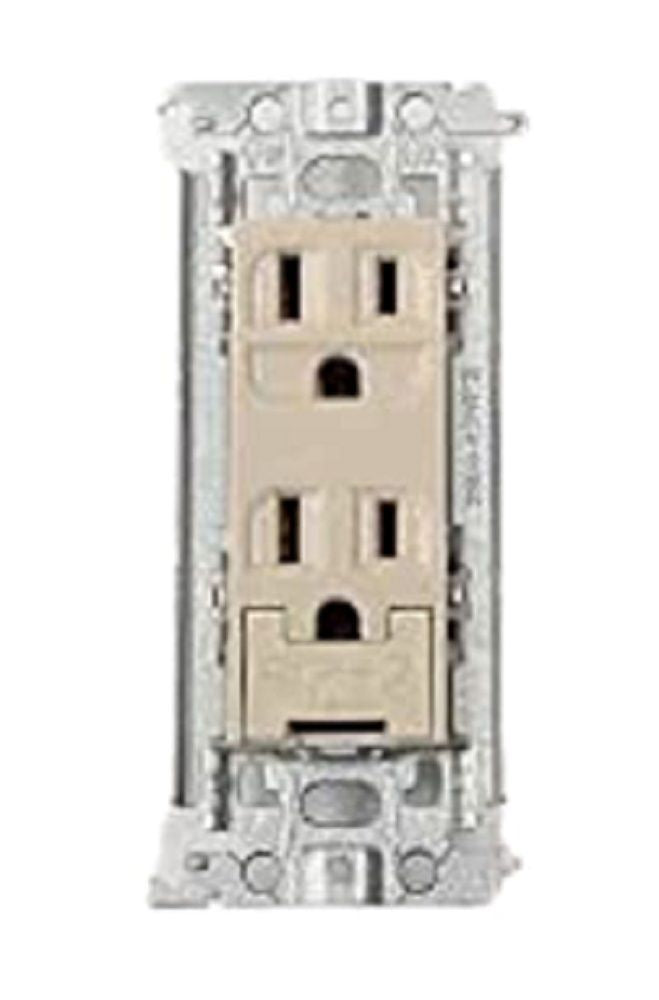埋込アースターミナル付接地ダブルコンセント(金属枠付)(ベージュ) 5個入り WTF113238F-05