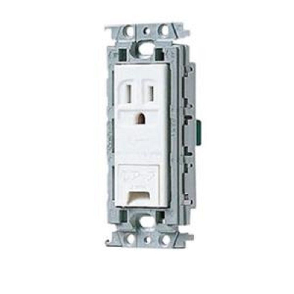 埋込アースターミナル付接地コンセント 絶縁枠付 ホワイト WTF11314WK