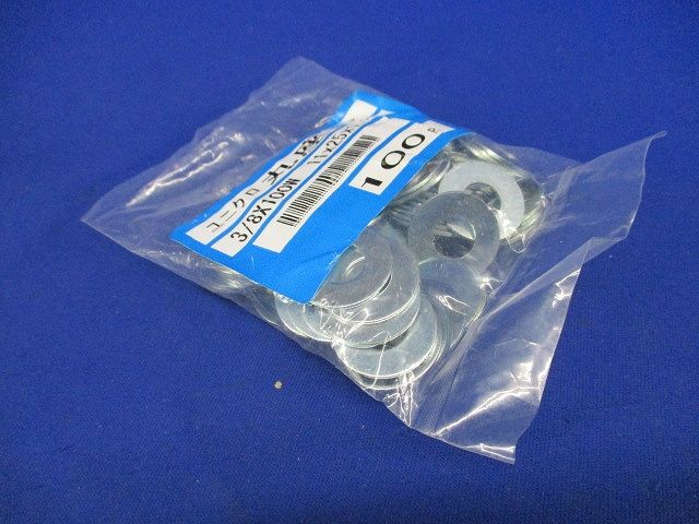 丸座金 ユニクロ 100個入 3/8×100W-100