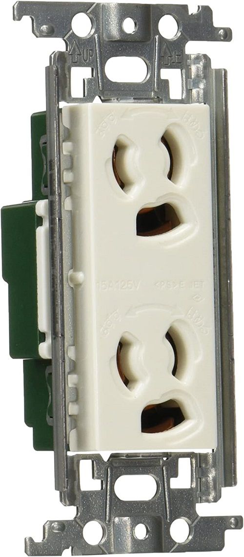 埋込抜け止め接地ダブルコンセント ホワイト WTF11623WK