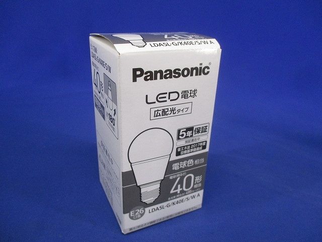 LED電球 一般電球形 40W形相当 電球色 口金E26 広配光タイプ LDA5L-G/K40E/S/WA