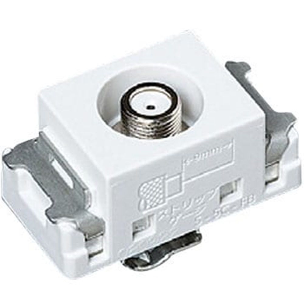 埋込ホーム用テレビターミナル 電流通過形 ホワイト WCS3063WK