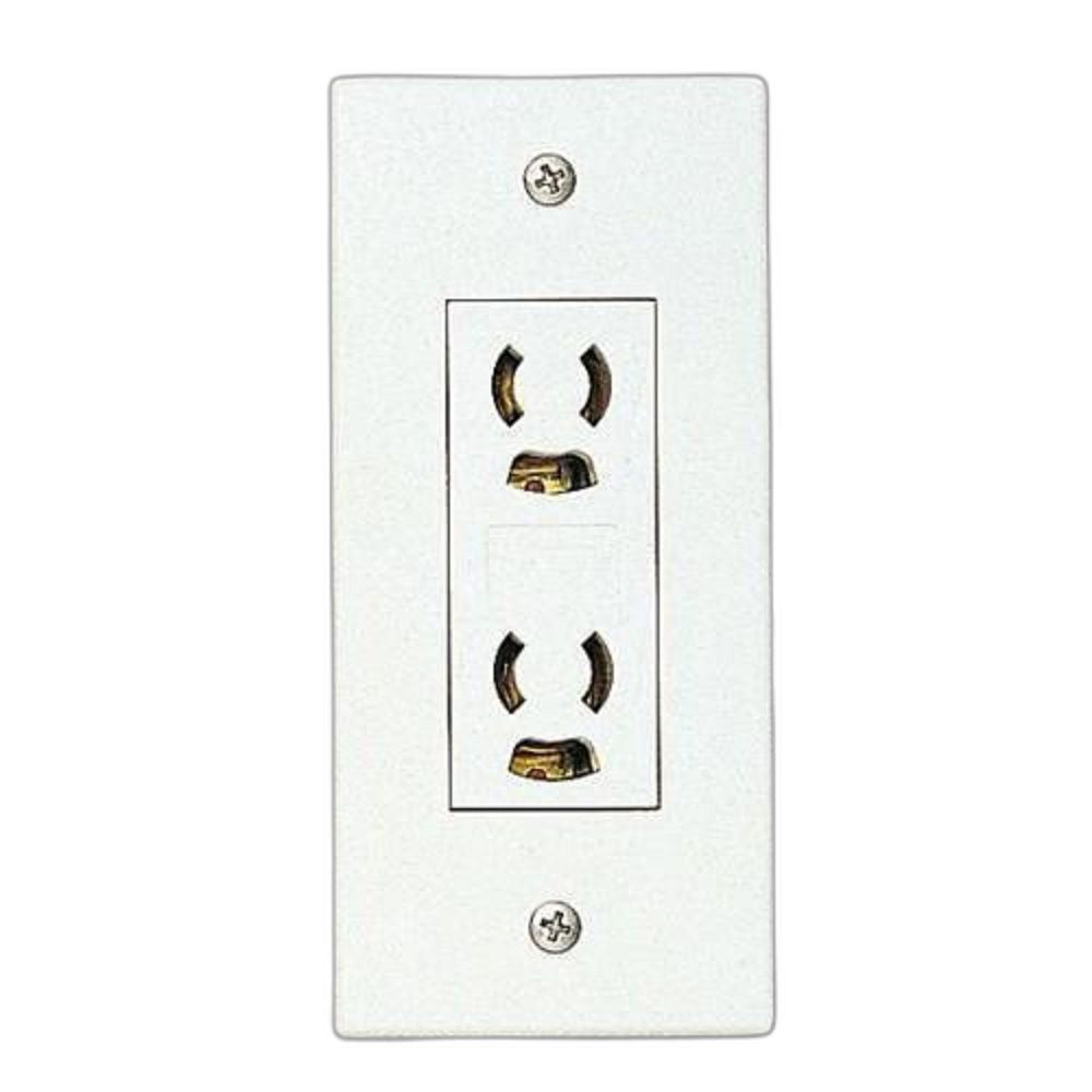 エムケーダクト 付属品 ダクトコンセント ミルキーホワイト 2号/2個用抜止め接地 DCA233