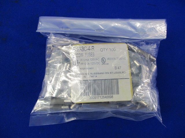 ヒューズ(100個入) BK/ABC-4-R
