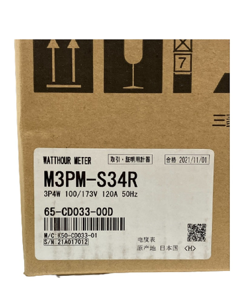 電子式電力量計 M3PM-S34R 3P4W 100/173V 120A 50Hz