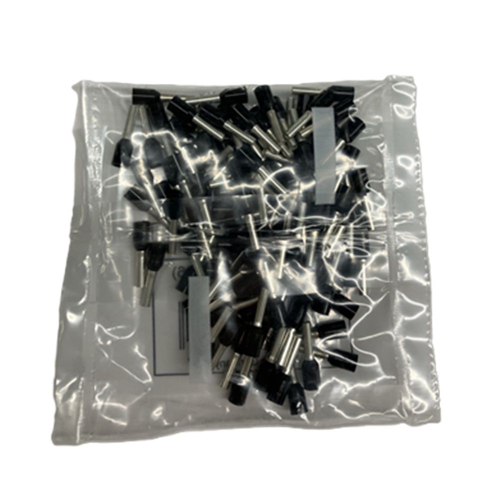 絶縁カラー付フェルール 絶縁スリーブ 棒端子 FE-1.5-8N-BK ブラック 100個入 216-204-100