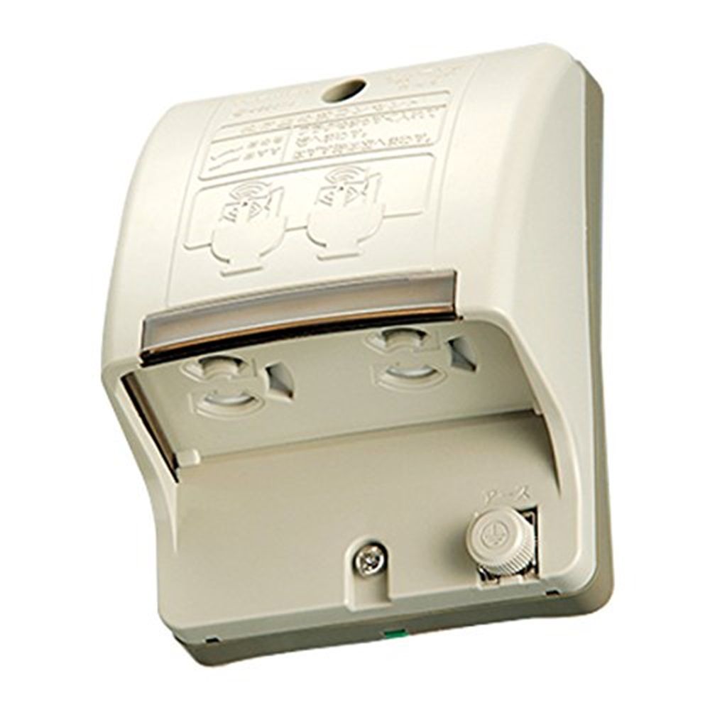 ET付接地防水ダブルコンセント 抜け止め式 ベージュ DC1092E(C)