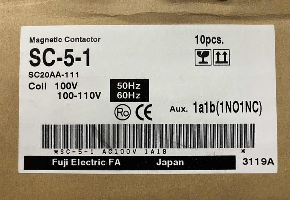 標準形電磁接触器 ケースカバー無 SC-5-1コイルAC100V1A1B