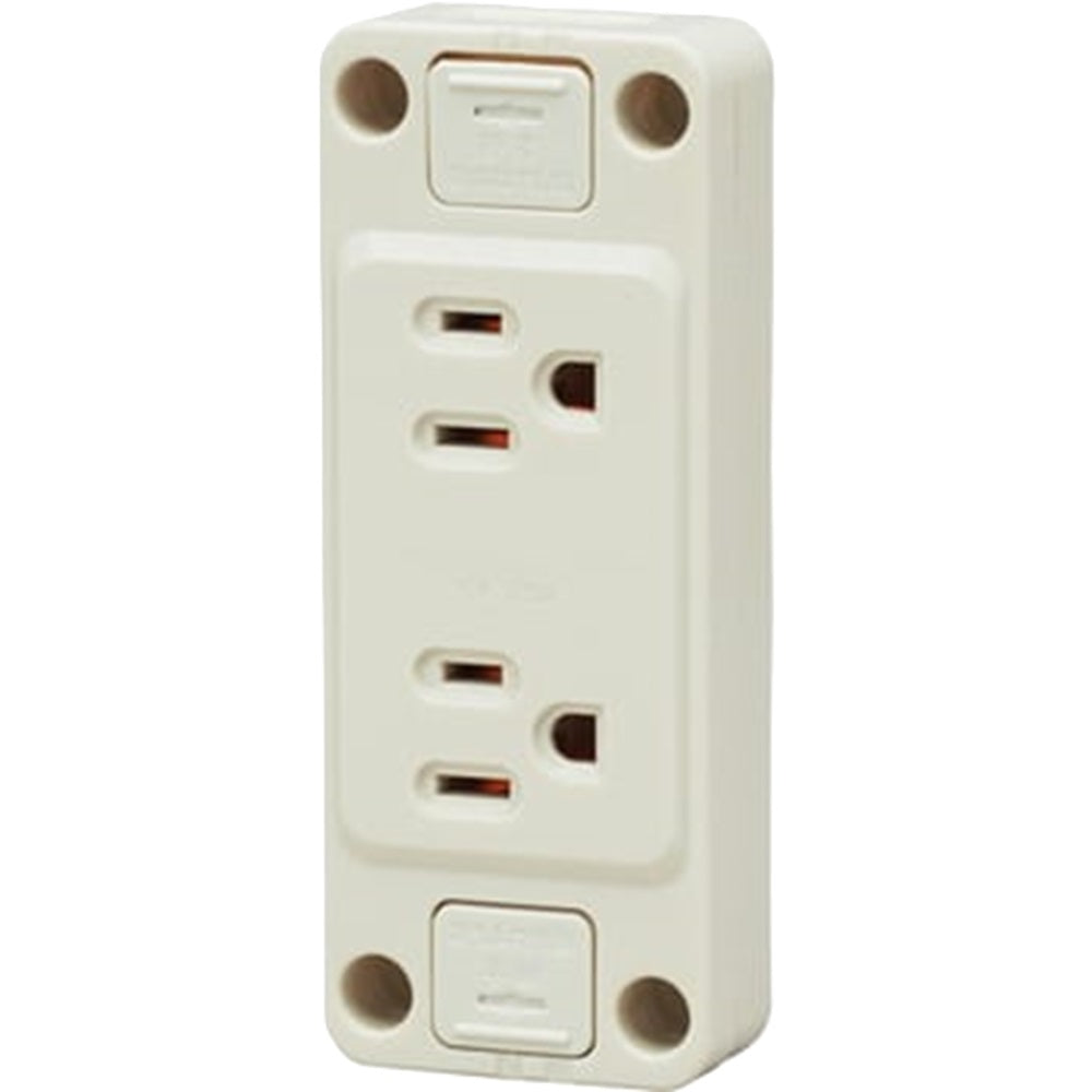 露出ア-ス付ダブルコンセント DC1262E