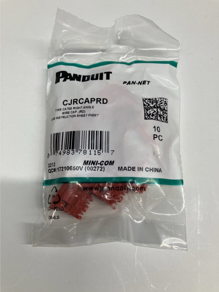 カテゴリ5Eモジュラージャック用左右90度キャップ 赤 10個入 CJRCAPRD-10