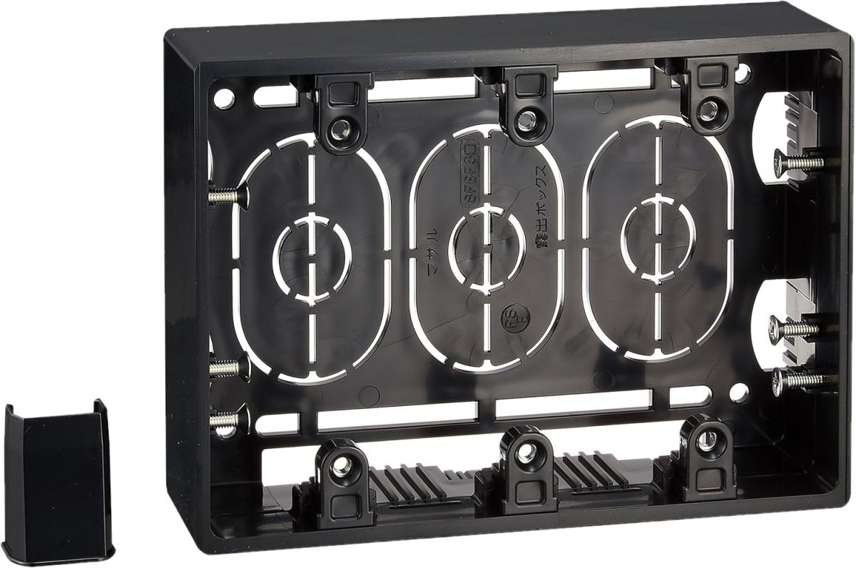 ニュー・エフモール 付属品 露出ボックス 3個用 深型 ブラック SFBF3W