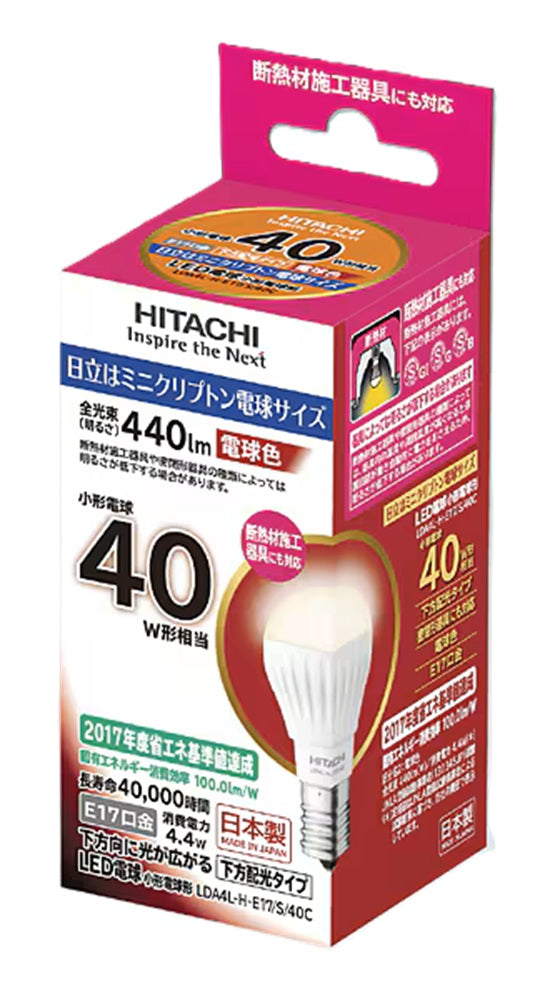 LEDミニクリプトン電球 電球色 E17口金 LDA4L-H-E17/S/40C