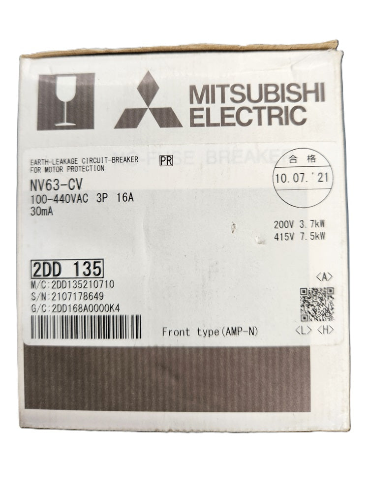 漏電遮断器 小形サイズ NV63-CV100-440VAC3P16A30mA