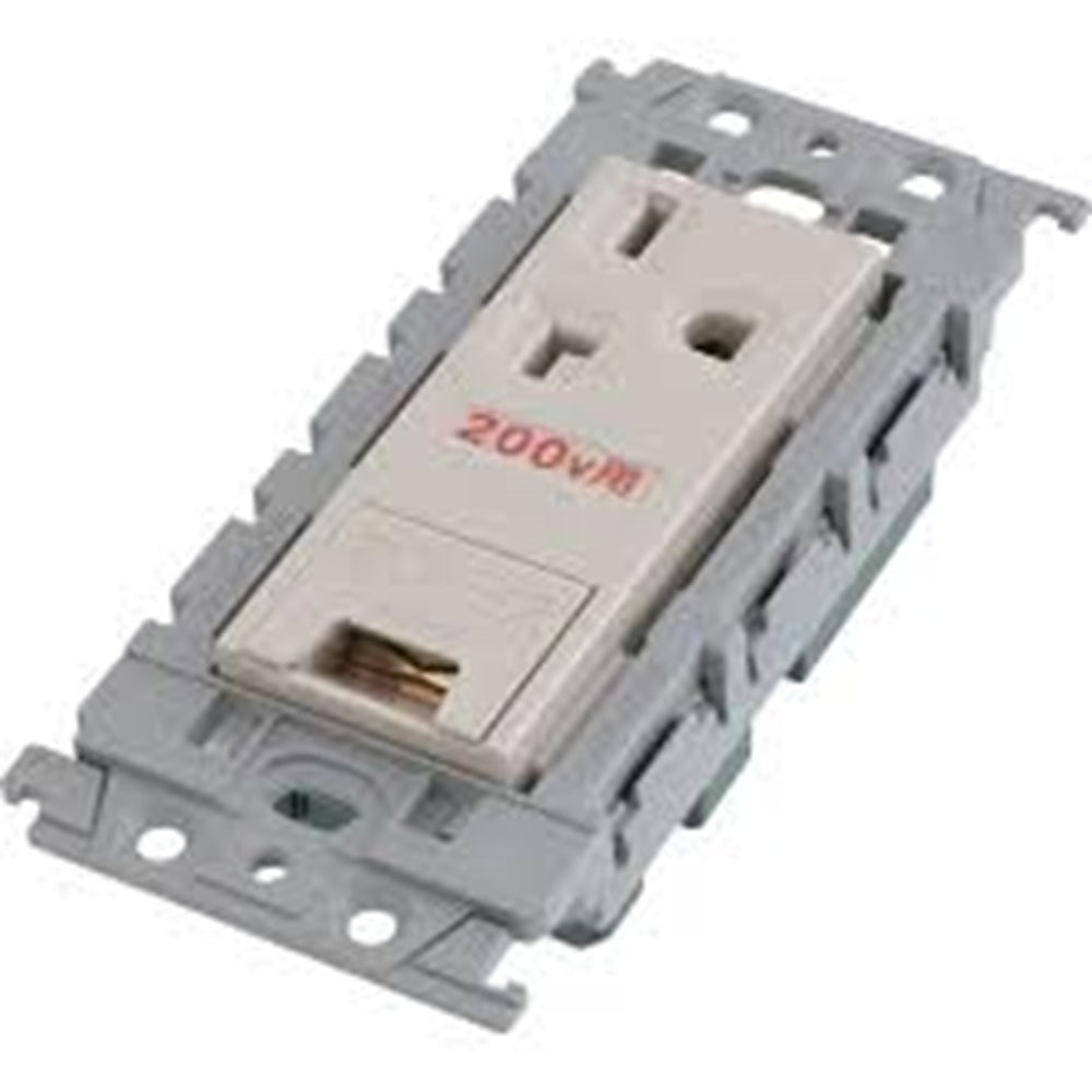 15A・20A兼用埋込アースターミナル付接地コンセント 200V 絶縁枠付 ベージュ WTL193249F