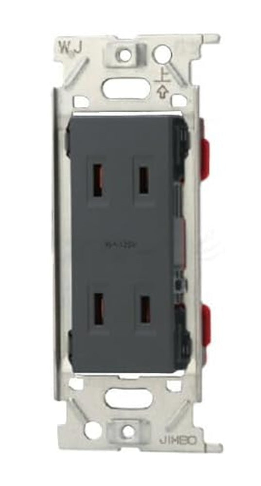 埋込ダブルコンセント シボ加工品 2P 15A 125V ソフトブラック NKC-55-SB