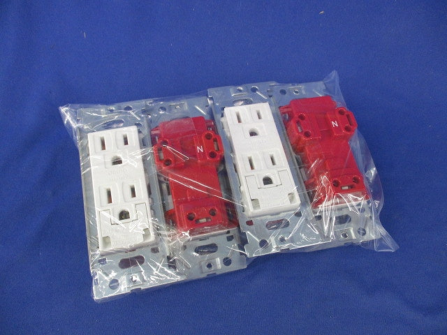 埋込アースターミナル付接地ダブルコンセント(4個入)ピュアホワイト JEC-BN-55GE