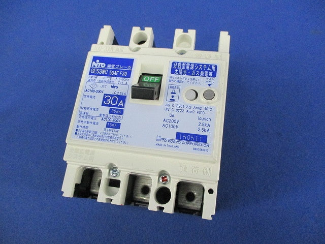 漏電ブレーカ3P3E30A GE53WC