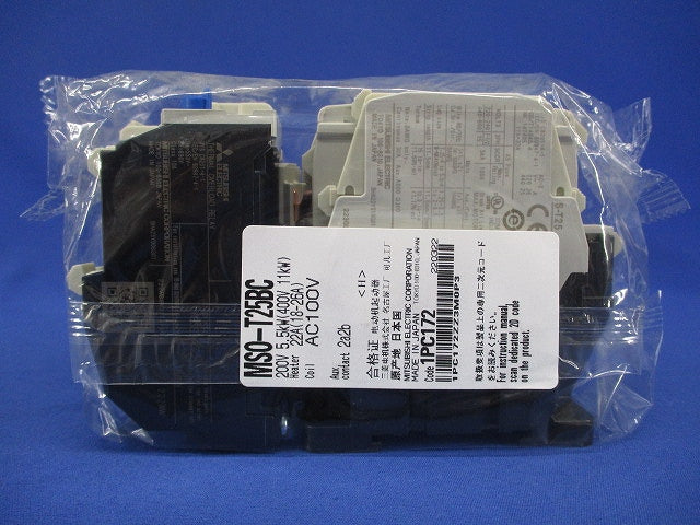 電磁開閉器 22A(18-26A) MSO-T25BC-5.5KW-200V-AC100V