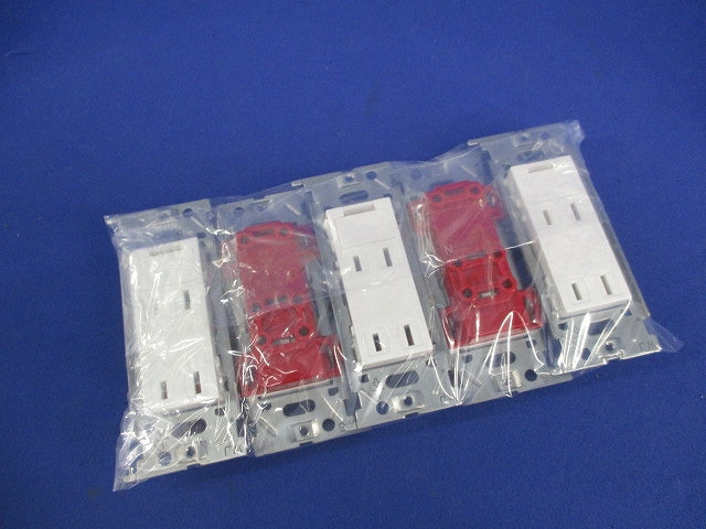 埋込アースターミナル付ダブルコンセント(5個入)(ピュアホワイト) JEC-BN-55E