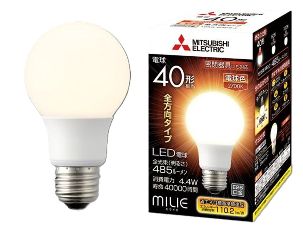 LED電球 2700K 電球色 E26口金 LDA4L-G/40/S-A