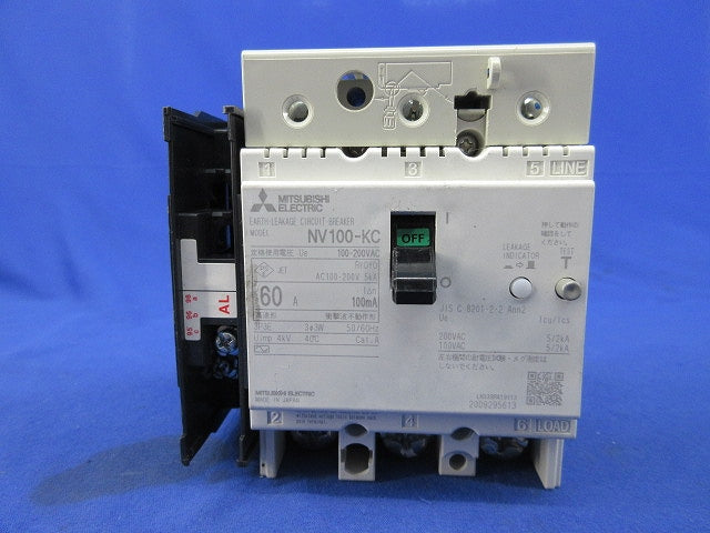 漏電ブレーカー3P3E60A(ジャンク品) NV100-KC