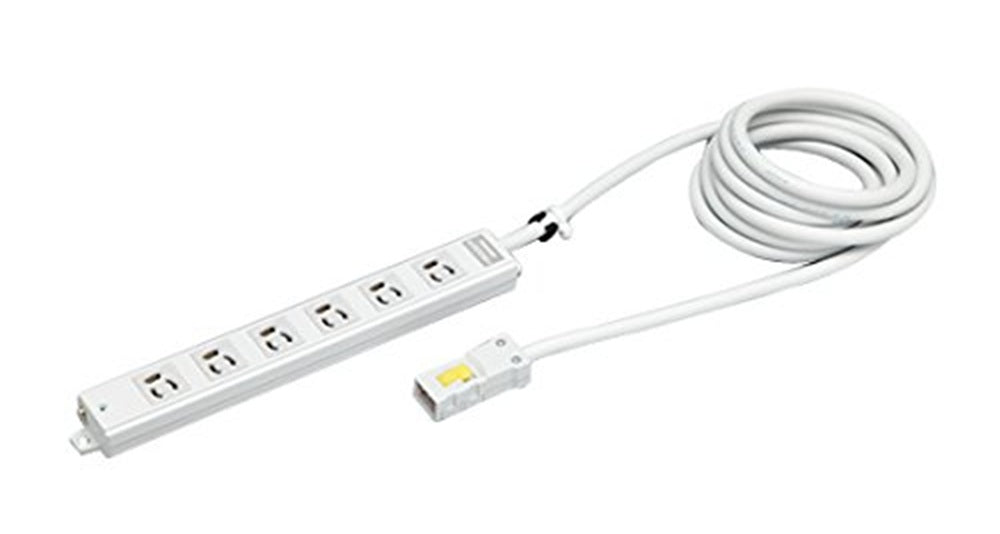 ハーネス用OAタップ6個口抜け止め形 キャブタイヤケーブル付 ケーブル長 3M DC8126EN-3