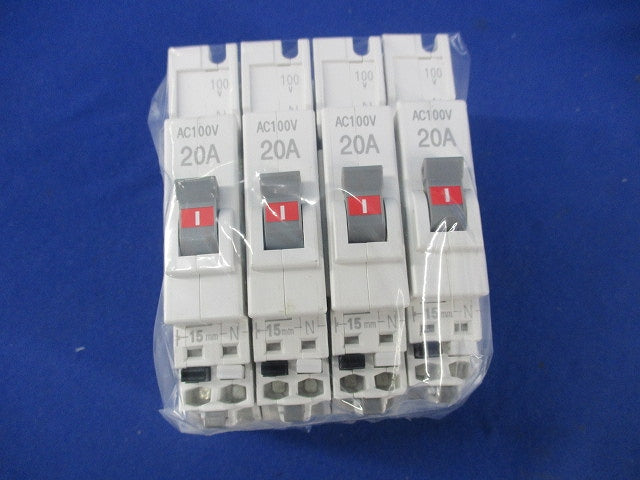コード短絡保護用瞬時付配線用遮断器2P1E20A(4個入) BC-1NA