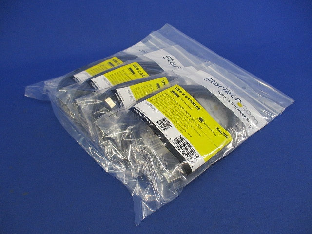 USB2.0ケーブル 3m タイプA-B(L型右向き)オス/オス(5個入) USBAB3MR