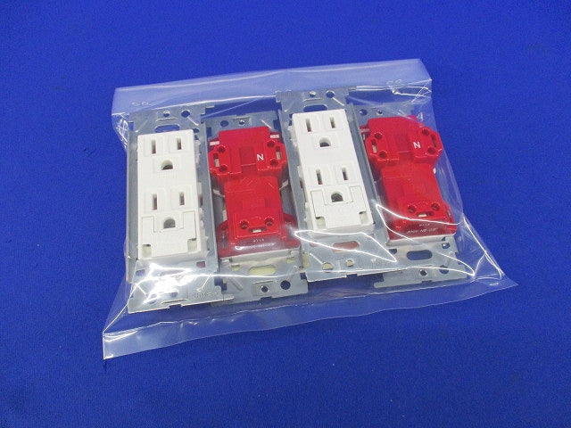 埋込アースターミナル付接地ダブルコンセント(4個入)(ピュアホワイト) JEC-BN-55GE