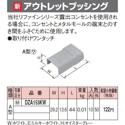 メタモール A型 アウトレットブッシング ホワイト DZA153KW