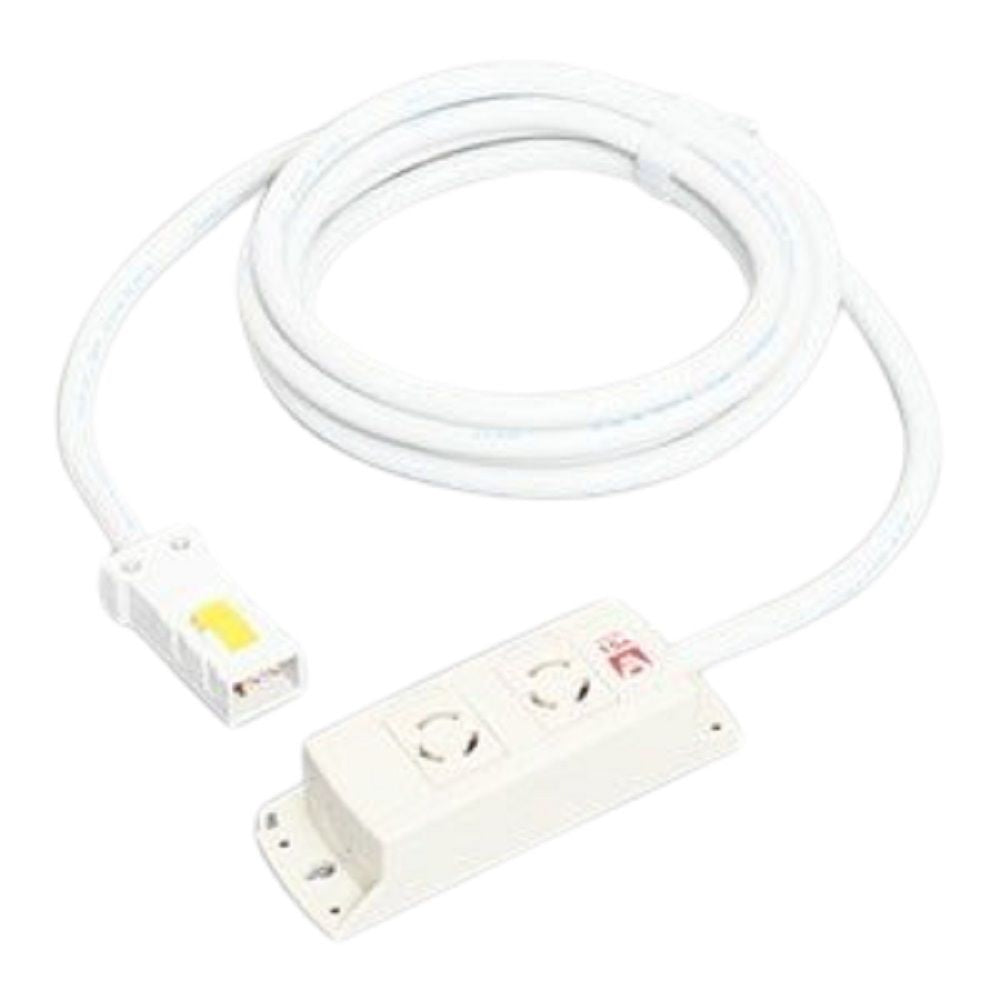 マルチユースOAタップ 引掛形2ヶ口 コード3M ハーネスプラグ 白色 KC1076