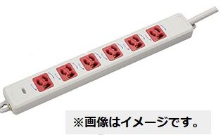 横形OA用抜け止め接地タップ 6コ口 赤 MR7906NT3WRR