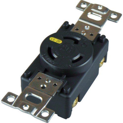 引掛形埋込コンセント接地2P20A125黒 3210-L5