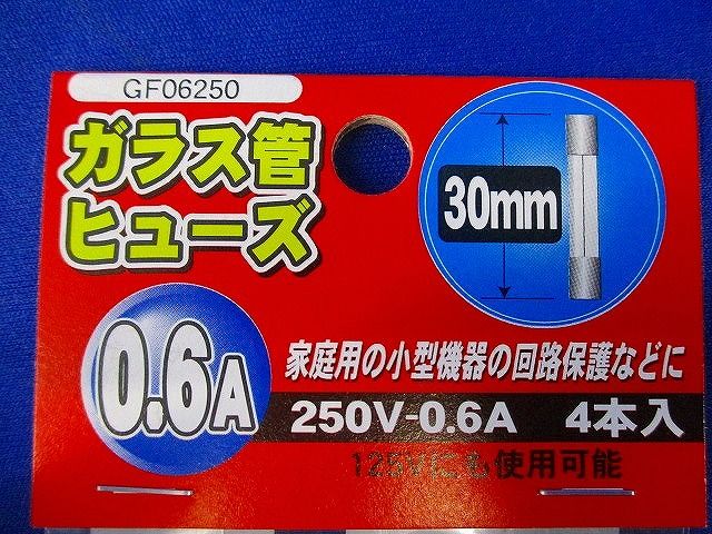 ガラス管ヒューズ(4個入×15) GF06250