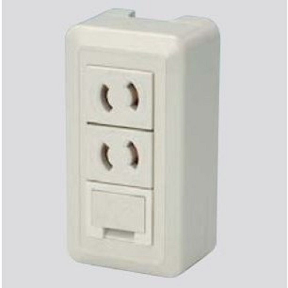 露出形アースターミナル付抜止ダブルコンセント  ピュアホワイト CSS-99EPW