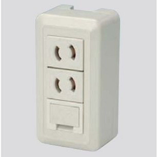 露出形アースターミナル付抜止ダブルコンセント  ピュアホワイト CSS-99EPW