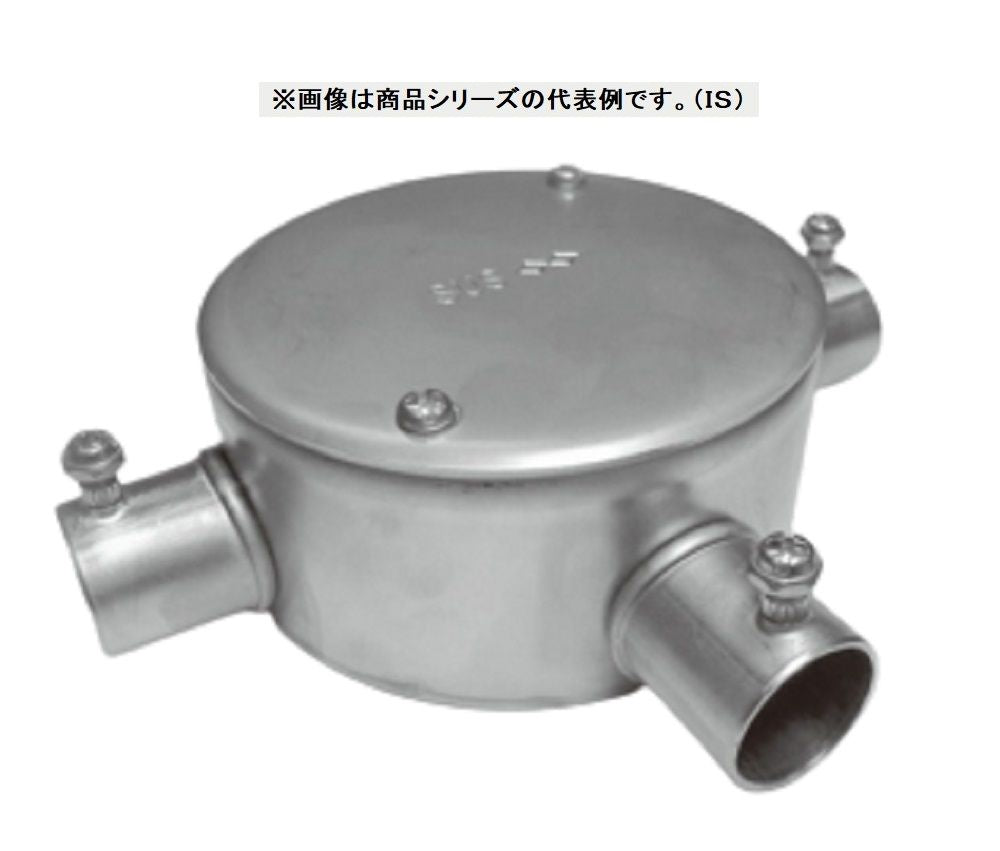 ネジナシ丸型露出ボックス 3方出 25 SUS SNM253