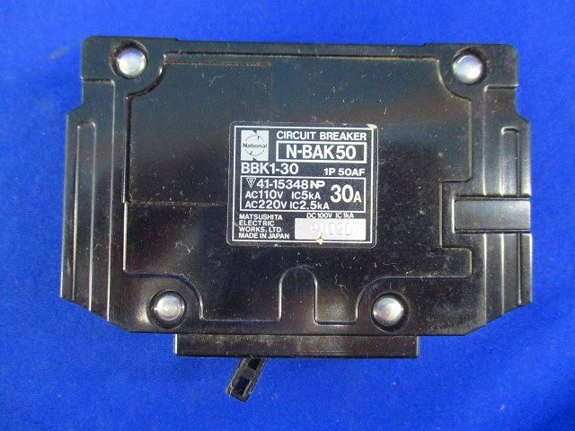 サーキットブレーカ1P30A(4個入)(汚れ,テプラ痕有)National BBK1-30