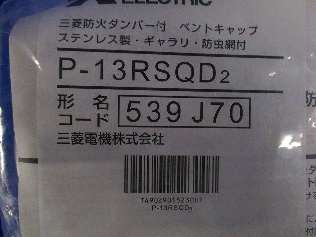 ベントキャップ [ステンレス製] ギャラリ付・防虫網付・防火ダンパー付 P-13RSQD2