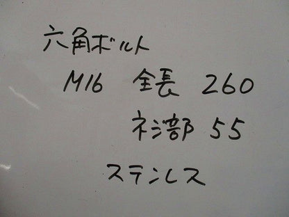 六角ボルト(10本入)(ステンレス) M16