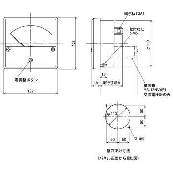 交流電流計 角形計器 Y-Nシリーズ YS-12NAA B 0-150A 150/5A YS-12NAA