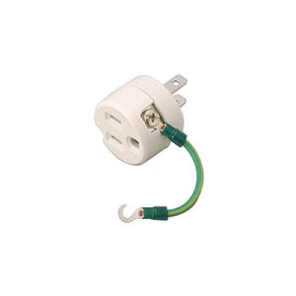 接地アダプター(極性なし)15A 125V 10個入り  ME2920-10