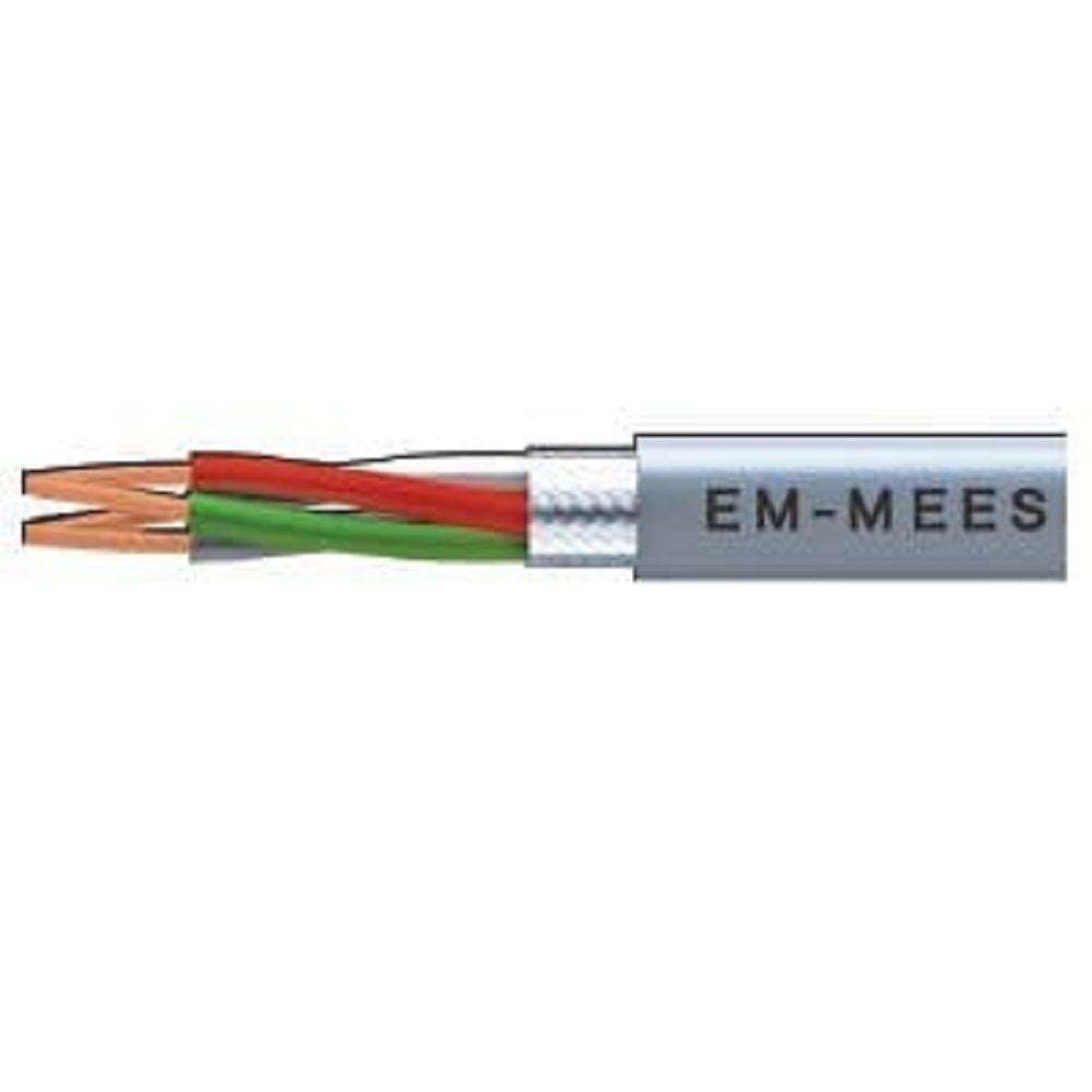 エコ電線(マイクロホン用耐燃性ポリエチレンコード)2心X0.75SQ 灰 100m EM-MEES 2CX0.75SQ