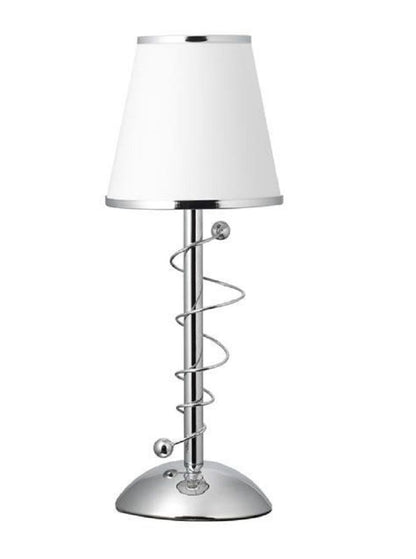 読書用小型電気スタンド アンティーク風スタンドE17布セードクローム ランプ付き Y07SDW60X02CHW