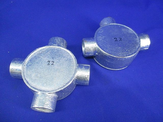 丸型露出ボックス･ターミナルキャップセット(亜鉛メッキ)(サイズ22)(混在3個入) 22