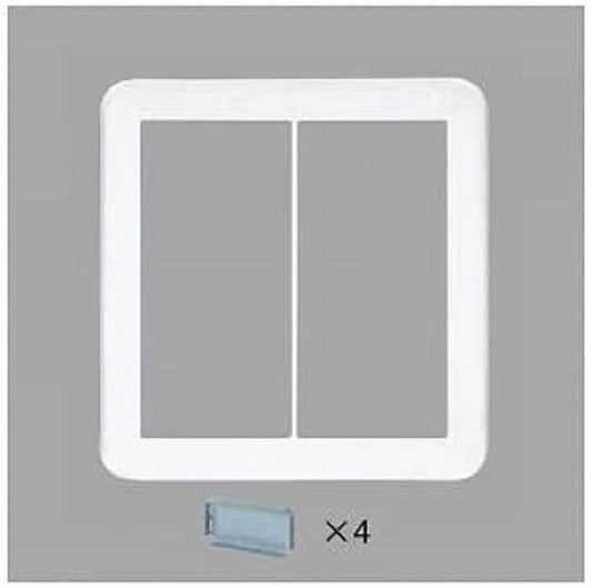 ラウンド用簡易耐火用スイッチプレート シングル+シングルスイッチ用 ホワイト 10個入 WTC7322W-10