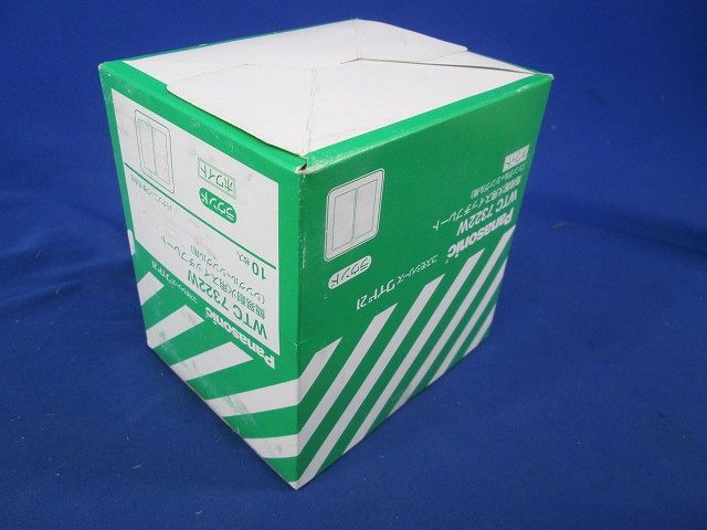 ラウンド用簡易耐火用スイッチプレート シングル+シングルスイッチ用 ホワイト 10個入 WTC7322W-10